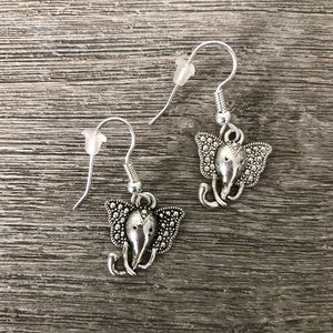 Silver Elephant Earrings